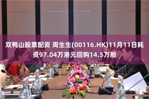 双鸭山股票配资 周生生(00116.HK)11月11日耗资97.04万港元回购14.5万股